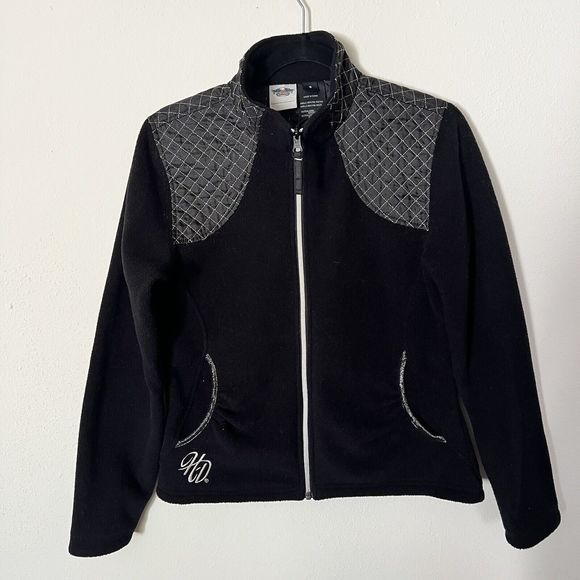Harley-Davidson Jackets & Blazers - Harley Davidson Women’s Fleece Jacket, Jolie Metallic Quilted, Black, Size S